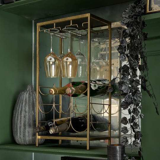9-Bottle Wine Rack Shelf with Glass Holder by Ashland®